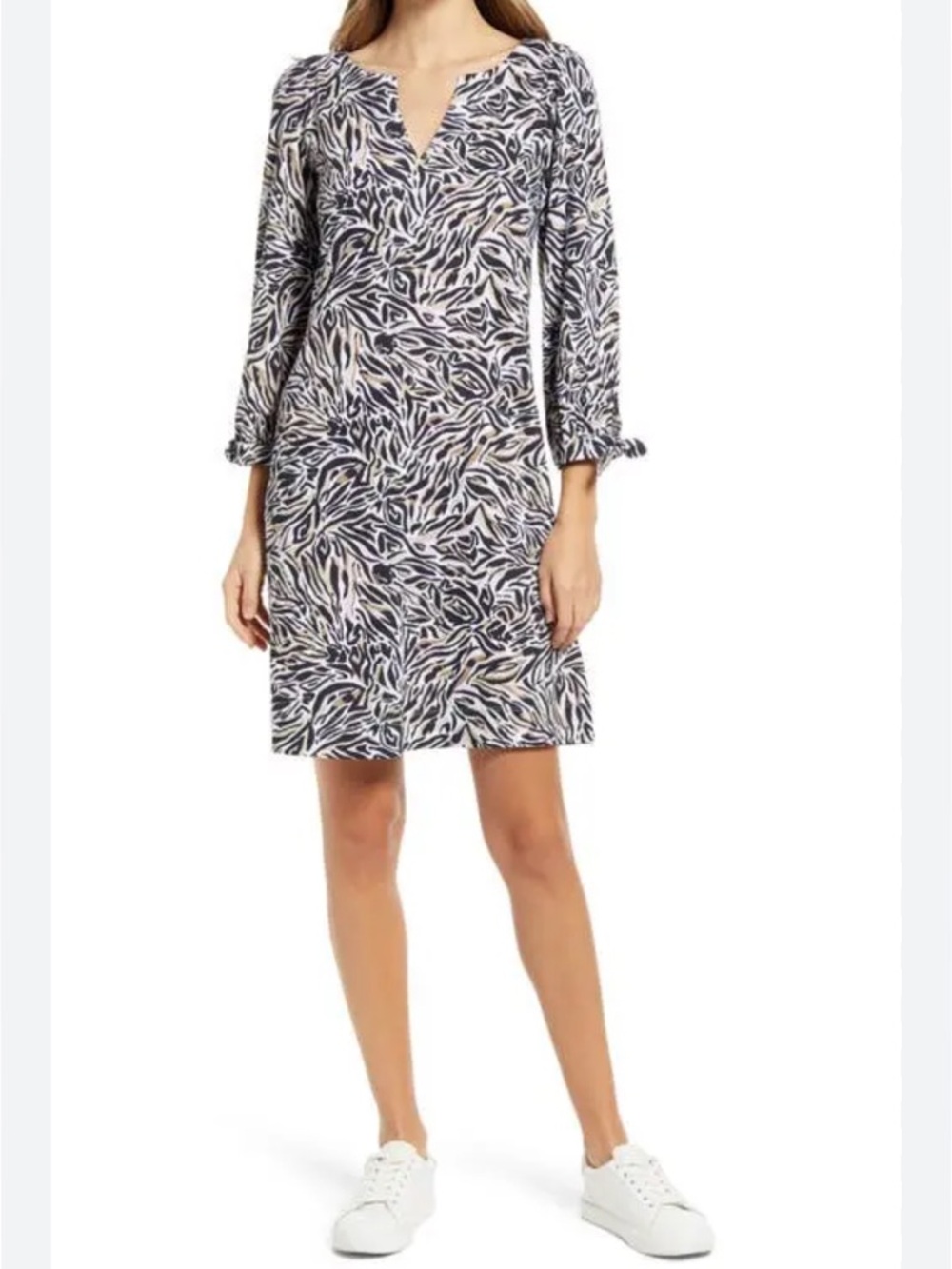 Lilly Pulitzer Cath Dress XL Onyx Can You Zee Me NWT Lightweight Abstract Zebra